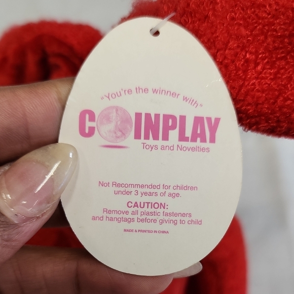 Cherry Red Plush Stuffed Bunny Animal Toy Easter Hunt - Picture 7 of 11